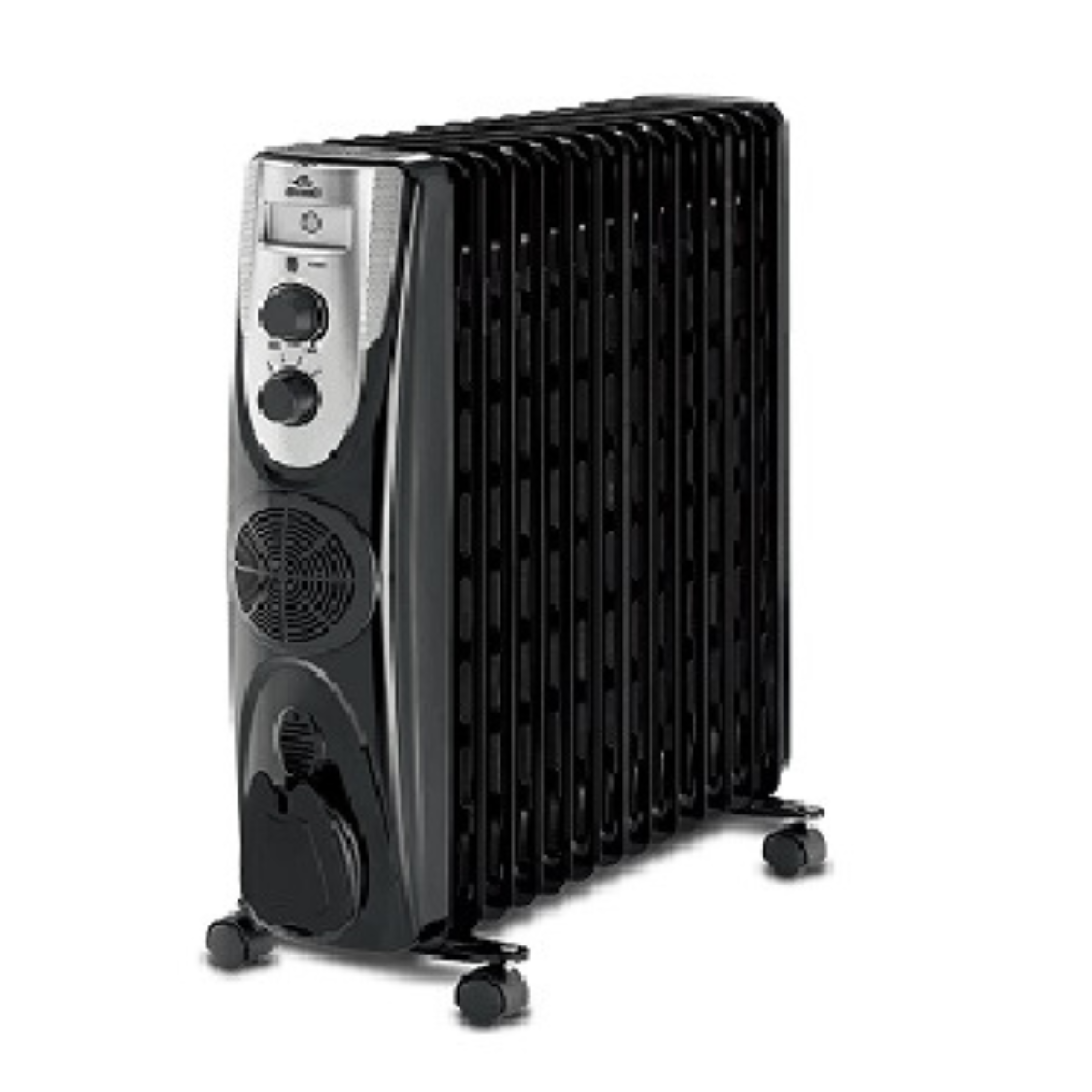 httpsgaima شوفاژ برقی ایوولی 15پره با فن مدل EVOH-15FB مشکی - Image 1